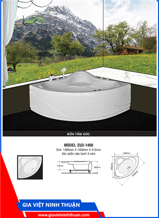 Bồn tắm góc EU3 - 1400